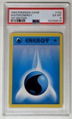 V1580: 1999: Water Energy: 102/102: 1st Edition: Base Set: PSA: 6: EX-MT: 103769519